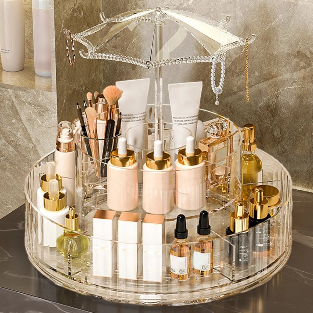 ORGANIZADOR DE MAQUILLAJE Y PRODUCTOS COSMETICOS GIRATORIO DE 360° CON 2