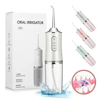 IRRIGADOR ORAL PORTÁTIL- USB limpieza profunda para brackets y la dentadura