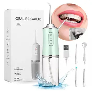 IRRIGADOR ORAL PORTÁTIL- USB limpieza profunda para brackets y la dentadura