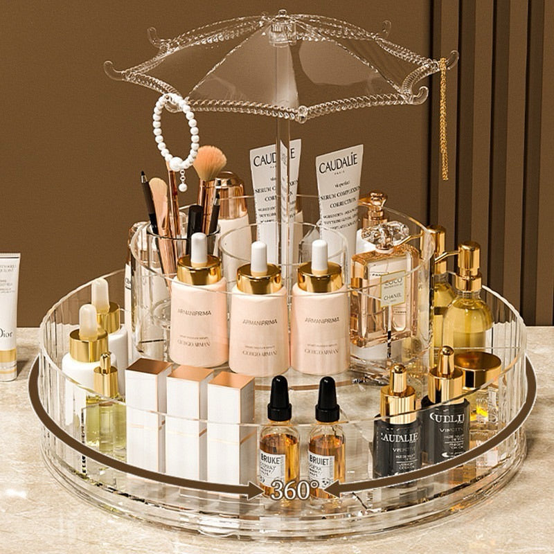 ORGANIZADOR DE MAQUILLAJE Y PRODUCTOS COSMETICOS GIRATORIO DE 360° CON 2